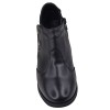 Vue de face des low boots femme Mella Italie 2519 en cuir lisse noir.