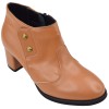 Low boots femme en cuir cognac Mella Italie 2519 petites pointures 32 à 35 vue de trois-quarts.