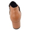 Vue arrière des low boots femme Mella Italie 2519 en cuir cognac avec talon bloc
