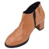 Profil intérieur des low boots cuir cognac Mella Italie 2519 avec fermeture éclair latérale.