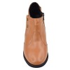 Vue de face des low boots femme Mella Italie 2519 en cuir lisse cognac.