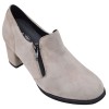Low boots femme en daim taupe clair Mella Italie 2396 vue de trois quarts