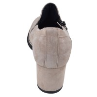 Vue arrière des low boots femme Mella Italie 2396 taupe clair