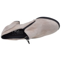 Vue de dessus des low boots Mella Italie 2396 en daim grège