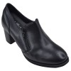 Low boots femme en cuir lisse noir Mella Italie 2396 vue de trois quarts