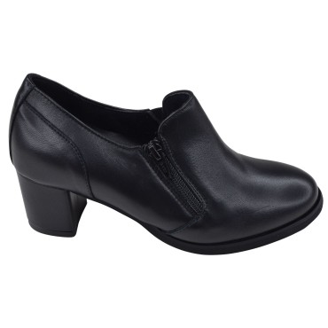 Profil extérieur des low boots Mella Italie 2396 en cuir noir