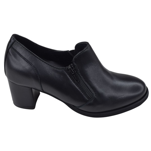 Profil extérieur des low boots Mella Italie 2396 en cuir noir