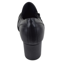 Vue arrière des low boots femme Mella Italie 2396 cuir noir