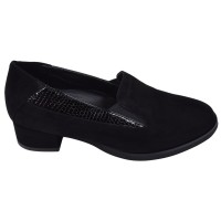 Profil extérieur des mocassins Mella Italie 2037 en daim noir