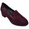 Mocassins femme en daim bordeaux Mella Italie 2037 vue de trois quarts