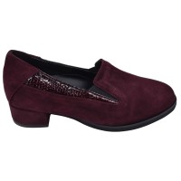 Profil des mocassins Mella Italie 2037 en daim bordeaux
