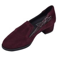 Mocassins femme bordeaux Mella Italie avec finitions vernies effet reptile