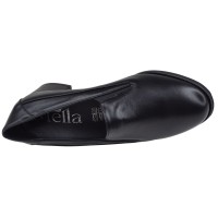 Vue de dessus des mocassins Mella Italie 2037 en cuir noir