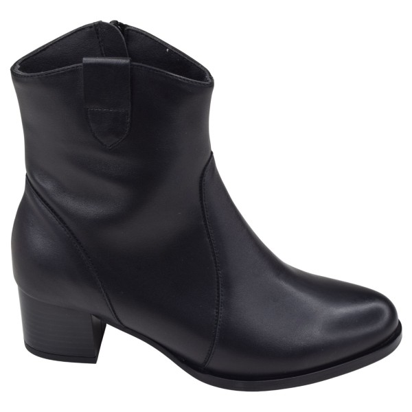 Bottine Piesanto 265449 en cuir lisse noir vue de profil