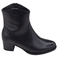 Bottine Piesanto 265449 en cuir lisse noir vue de profil