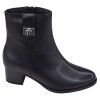 Bottine Piesanto 265443 cuir lisse noir avec décoration argentée