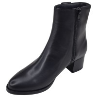 Bottines Piesanto 265443 cuir noir avec fermeture zippée intérieure