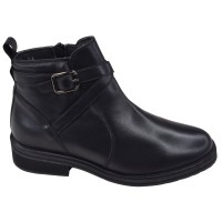 Bottine femme Piesanto 265348 cuir noir à brides croisées