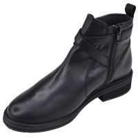 Bottine Piesanto 265348 cuir noir avec fermeture zippée