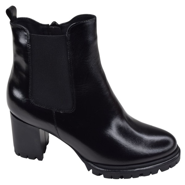 Bottine Piesanto 195432 cuir noir brillant talon 6,5 cm