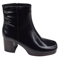 Bottine cuir noir Piesanto 235503 bout carré talon 6,5 cm