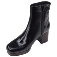 Bottine plateforme Piesanto 235503 cuir noir fermeture zip