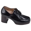Derbies femme Piesanto 235491 cuir lisse noir à talon – vue de profil