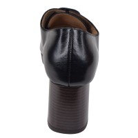 Derbies Piesanto 235491 noir – talon effet bois marron vue arrière