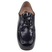 Derbies femme cuir noir à bout carré Piesanto 235491 – vue de face