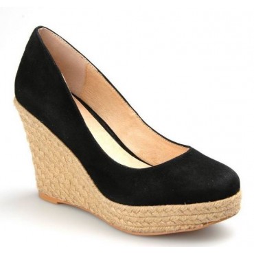 Sania small black wedge-size women's shoes