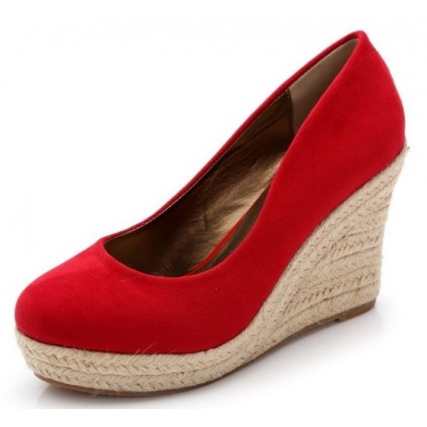 Odio para donar Globo Sania zapatos de mujer alpargatas con cuña roja